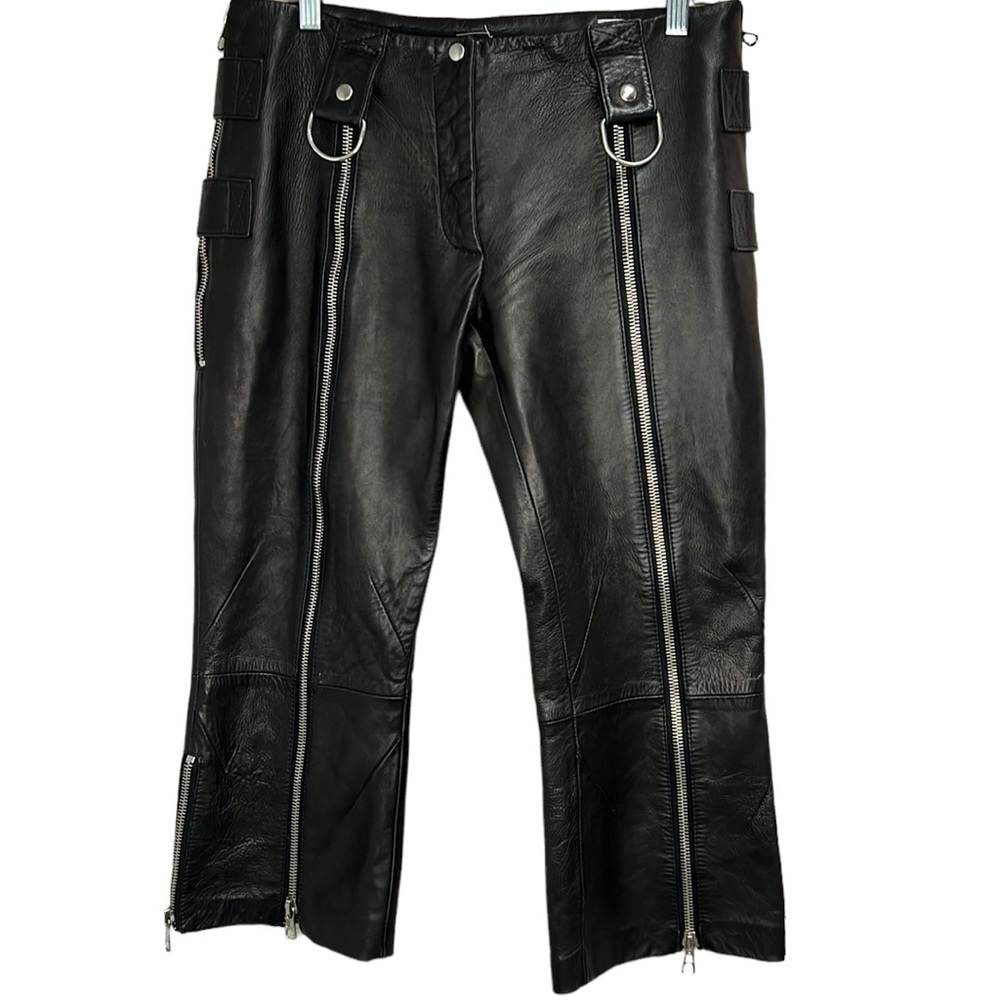 Dolce & Gabbana Leather Cropped Biker Pants